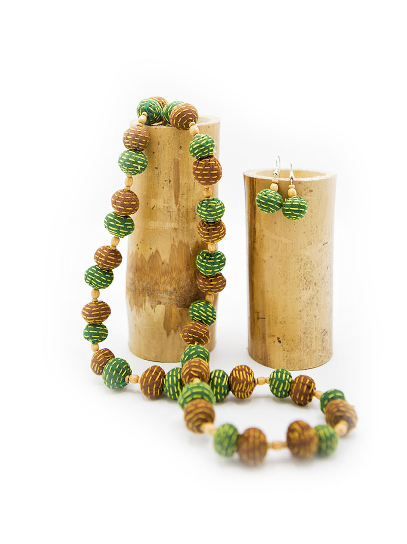 Beads Jewelry - Test - Green & Brown - Nokshi