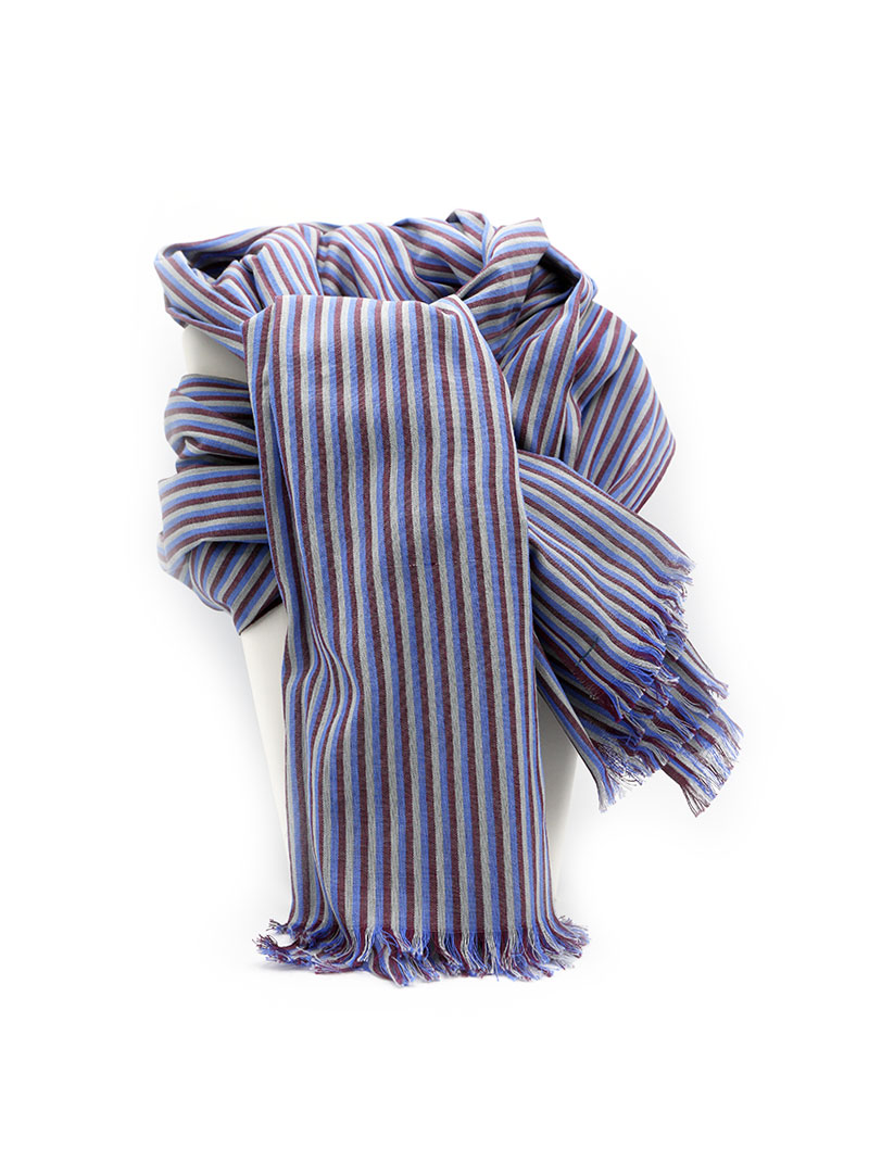 Scarf - Ocean Blue Stripe - Cotton